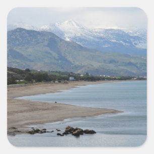 Adesivo Quadrado Vinhetas de proteção do mar de inverno