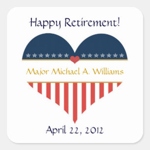 Adesivo Quadrado Vinhetas de Reforma Feliz do Sinalizador Coração d