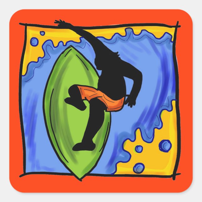 Adesivo Quadrado Vinhetas de reserva (Frente)