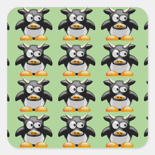 Adesivo Quadrado vinhetas de vaca (Frente)