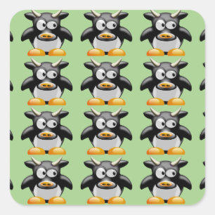 Adesivo Quadrado vinhetas de vaca