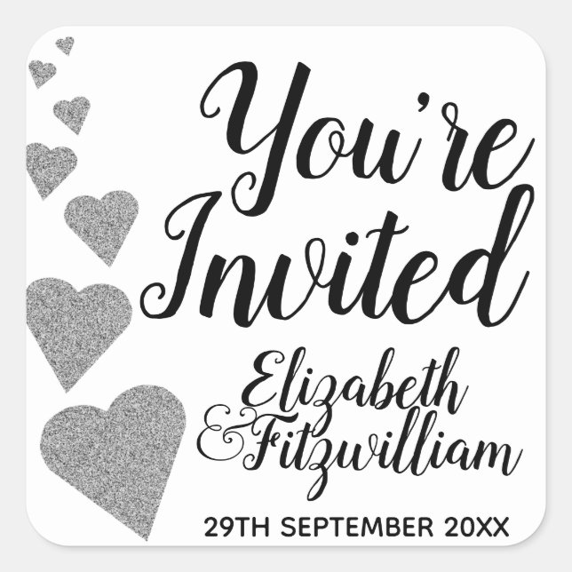 Adesivo Quadrado Vinhetas de vedação de envelopes para pulseiras (Frente)