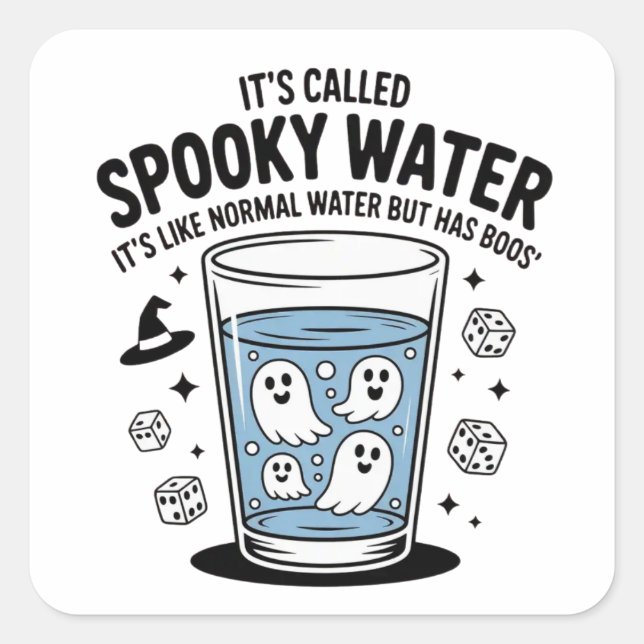 Adesivo Quadrado Vinhetas do Halloween - Designs festivos, divertid (Frente)