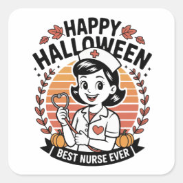 Adesivo Quadrado Vinhetas do Halloween - Designs festivos, divertid