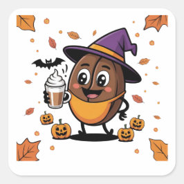 Adesivo Quadrado Vinhetas do Halloween - Designs festivos, divertid