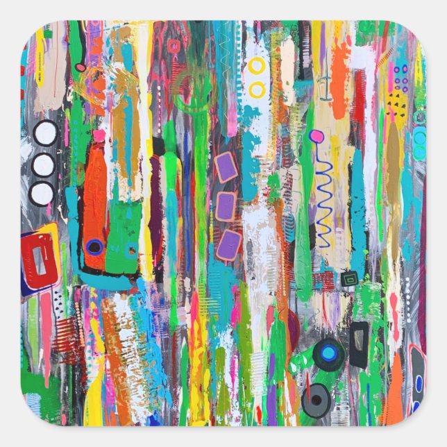 Adesivo Quadrado Vinhetas do Rocket Man (Frente)