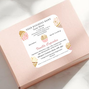 Adesivo Quadrado Vinhetas dos Ingredientes da Lei de Comida de Algo