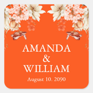 Adesivo Quadrado Vinhetas Florais Sunset Elegantes