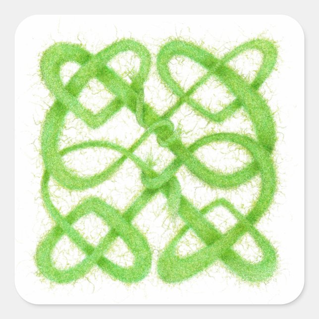 Adesivo Quadrado Vinhetas GREEN CELTIC KNOT Pequenas Quadradas (Frente)