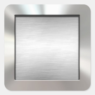 Adesivo Quadrado Vinhetas Metálicas Brutas com Moldura de Prata