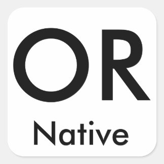 Adesivo Quadrado Vinhetas nativas do Oregon (Preto/Grande)