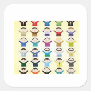 Adesivo Quadrado Vinhetas para crianças