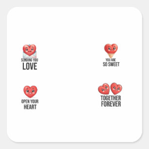 Adesivo Quadrado Vinhetas para embalagens no Dia 4 do Valentine