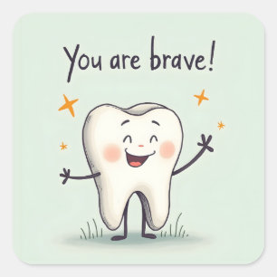 Adesivo Quadrado Vinhetas para pequenos dentistas