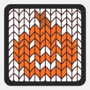 Adesivo Quadrado Vinhetas pequenas quadradas do JACK-O-LANTERN KNIT