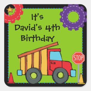 Adesivo Quadrado Vinhetas Personalizadas de Caminhão de Construção