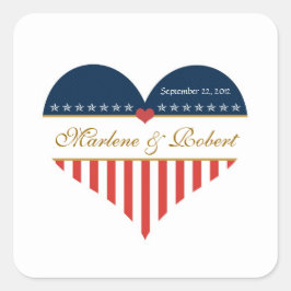 Adesivo Quadrado Vinhetas Personalizadas de Casamento Militar com B