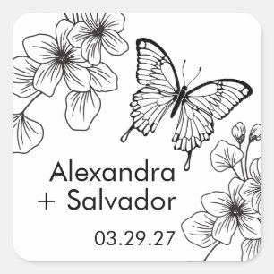 Adesivo Quadrado Vinhetas personalizadas de favores para jardinagem