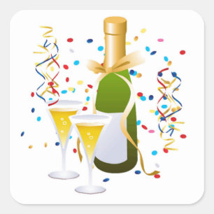 Adesivo Quadrado Vinhetas Quadradas de Celebração