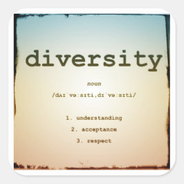 Adesivo Quadrado Vinhetas quadradas de diversidade, brilhantes, gra