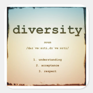 Adesivo Quadrado Vinhetas quadradas de diversidade, brilhantes, gra