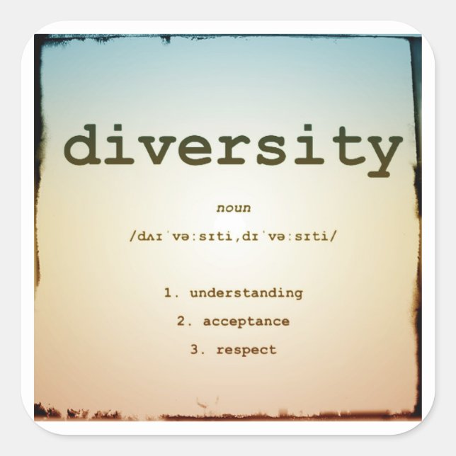 Adesivo Quadrado Vinhetas quadradas de diversidade, brilhantes, gra (Frente)