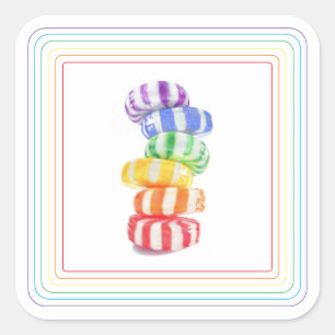 Adesivo Quadrado Vinhetas quadradas grandes com CANDY