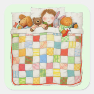 Adesivo Quadrado Vinhetas quadradas grandes, COZY QUILT - Verde