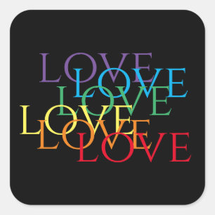 Adesivo Quadrado Vinhetas quadradas grandes do RAINBOVE AMOR II