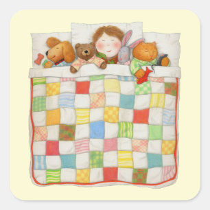 Adesivo Quadrado Vinhetas quadradas pequenas, COZY QUILT - Amarelo