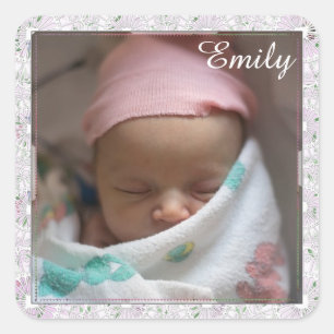 Adesivo Quadrado Vinhetas Rosa-Rosa-Rosa-Personalizadas