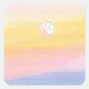 Adesivo Quadrado Vinhetas solares cor-de-rosa