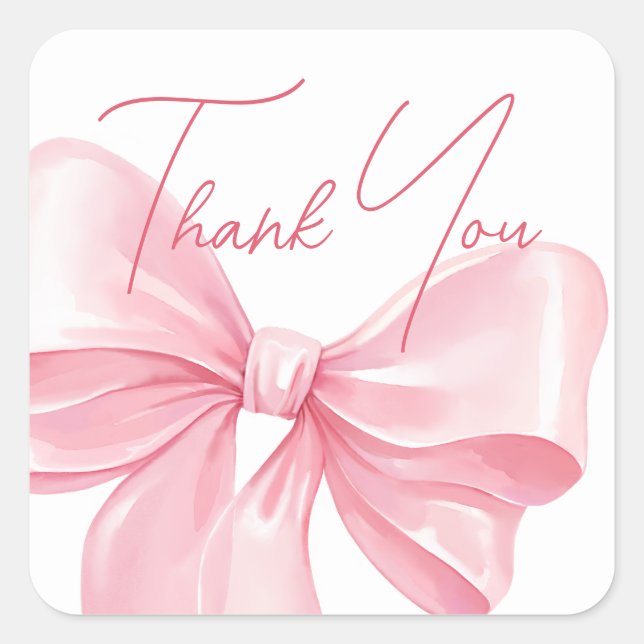 Adesivo Quadrado Vinhetas te obrigado por chá de fraldas. (Frente)