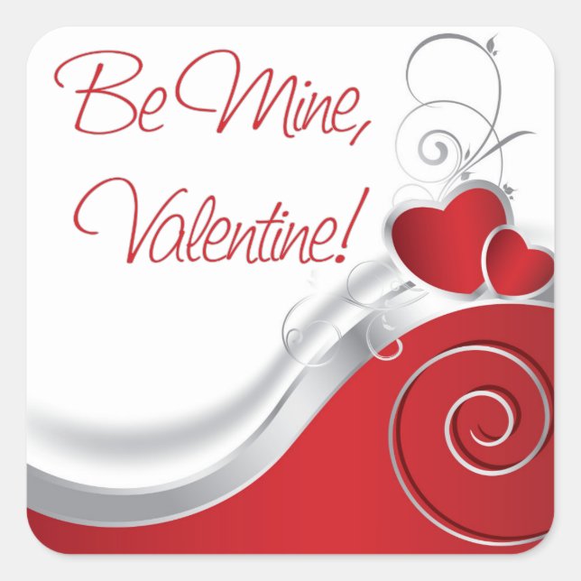 Adesivo Quadrado Vinhetas - Vidro de Prata Vermelho (Frente)