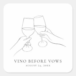 Adesivo Quadrado Vinho Antes dos Votos Bridal Shower Chic