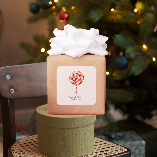 Adesivo Quadrado Vinho de Natal doce Feliz Natal (Criador carregado)