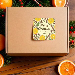 Adesivo Quadrado Vinho encharcado de Natal amarelo claro
