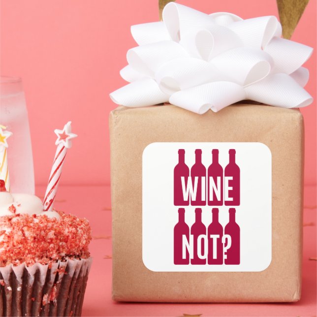 Adesivo Quadrado Vinho não (Festa)