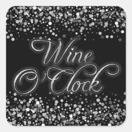 Adesivo Quadrado Vinho O'Clock Silver Sparkle