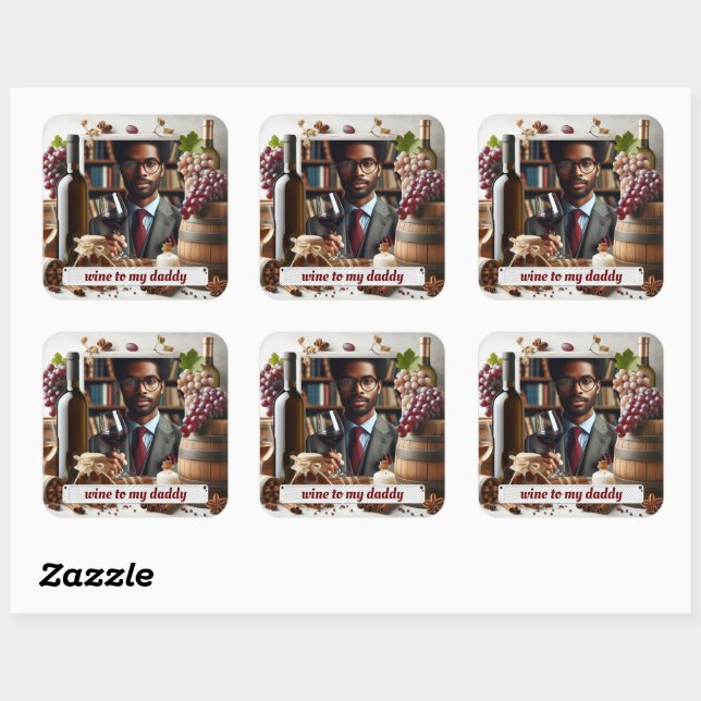 Adesivo Quadrado Vinho para o meu papai (Folha)