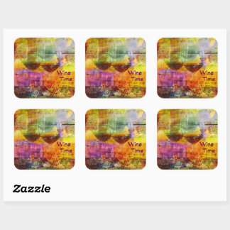 Adesivo Quadrado Vinho, Vinhetas Marmoreadas