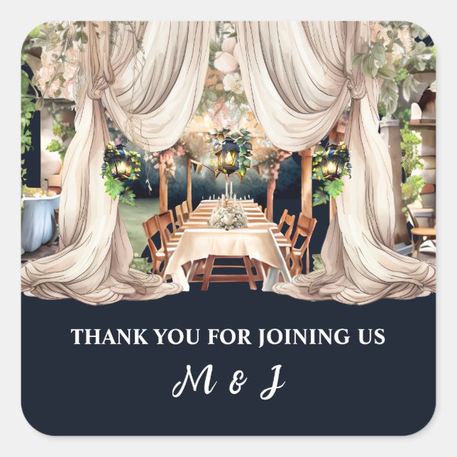 Adesivo Quadrado Vinícola vinhedo mesa de vinícola país toscano (Frente)