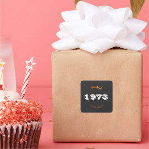 Adesivo Quadrado Vintage 1973 Limited Edition 53rd Birthday Sticker