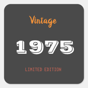 Adesivo Quadrado Vintage 1975 Sticker - 50th Birthday Limited Edit