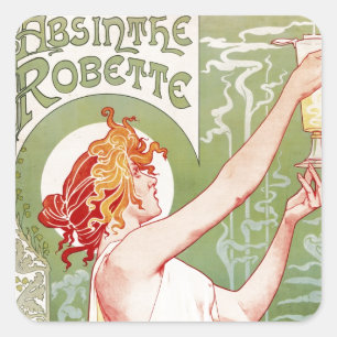Adesivo Quadrado Vintage Absinthe Robette Ad Art Nouveau