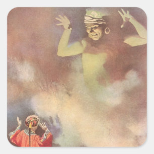 Adesivo Quadrado Vintage Aladdin e os génios da lâmpada, Godwin