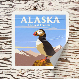 Adesivo Quadrado Vintage Alaska