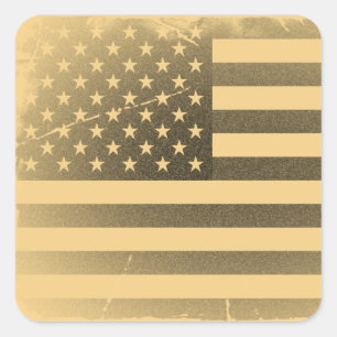 Adesivo Quadrado Vintage American Flag