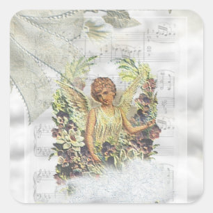 Adesivo Quadrado Vintage Angel Sticker