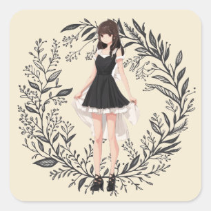 Adesivo Quadrado Vintage Anime LBD Sticker - Expressão Artística